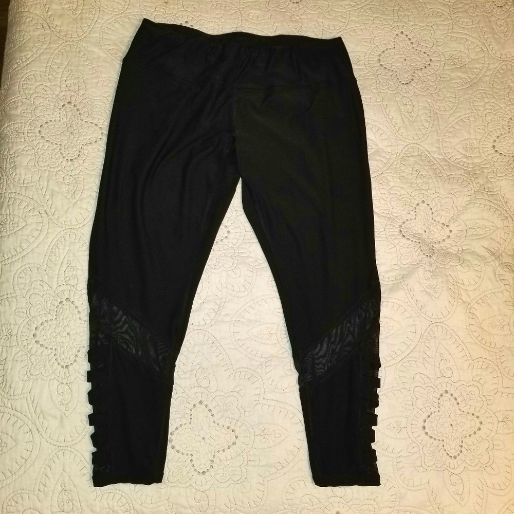 RBX active leggings with sheer lattice detail